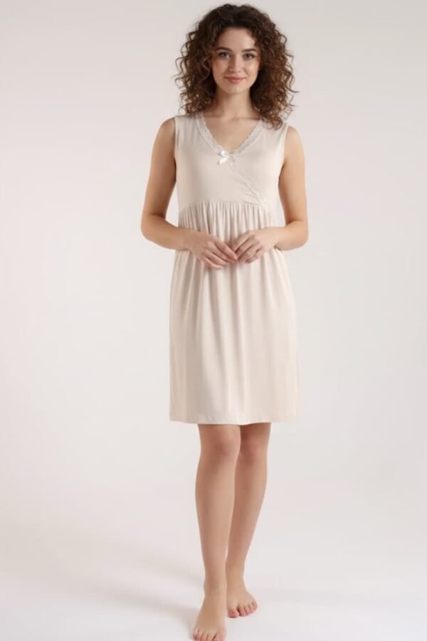 Cămașă de noapte damă uniton cu mânecă scurtă din bumbac