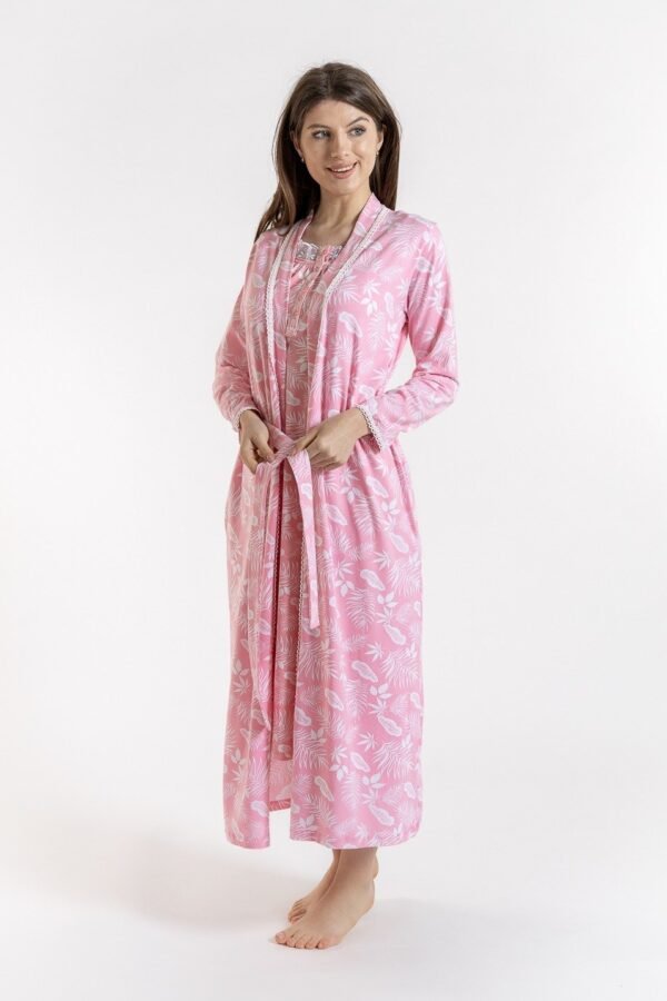 Capot damă lung cu imprimeu și mânecă lungă din bumbac