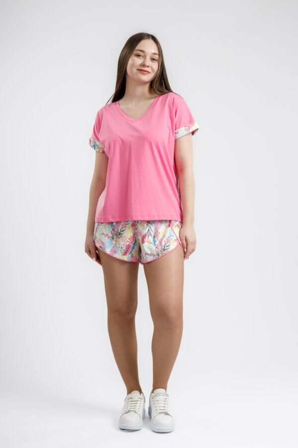 Pijama pentru dame cu mânecă scurtă și cu pantaloni scurți